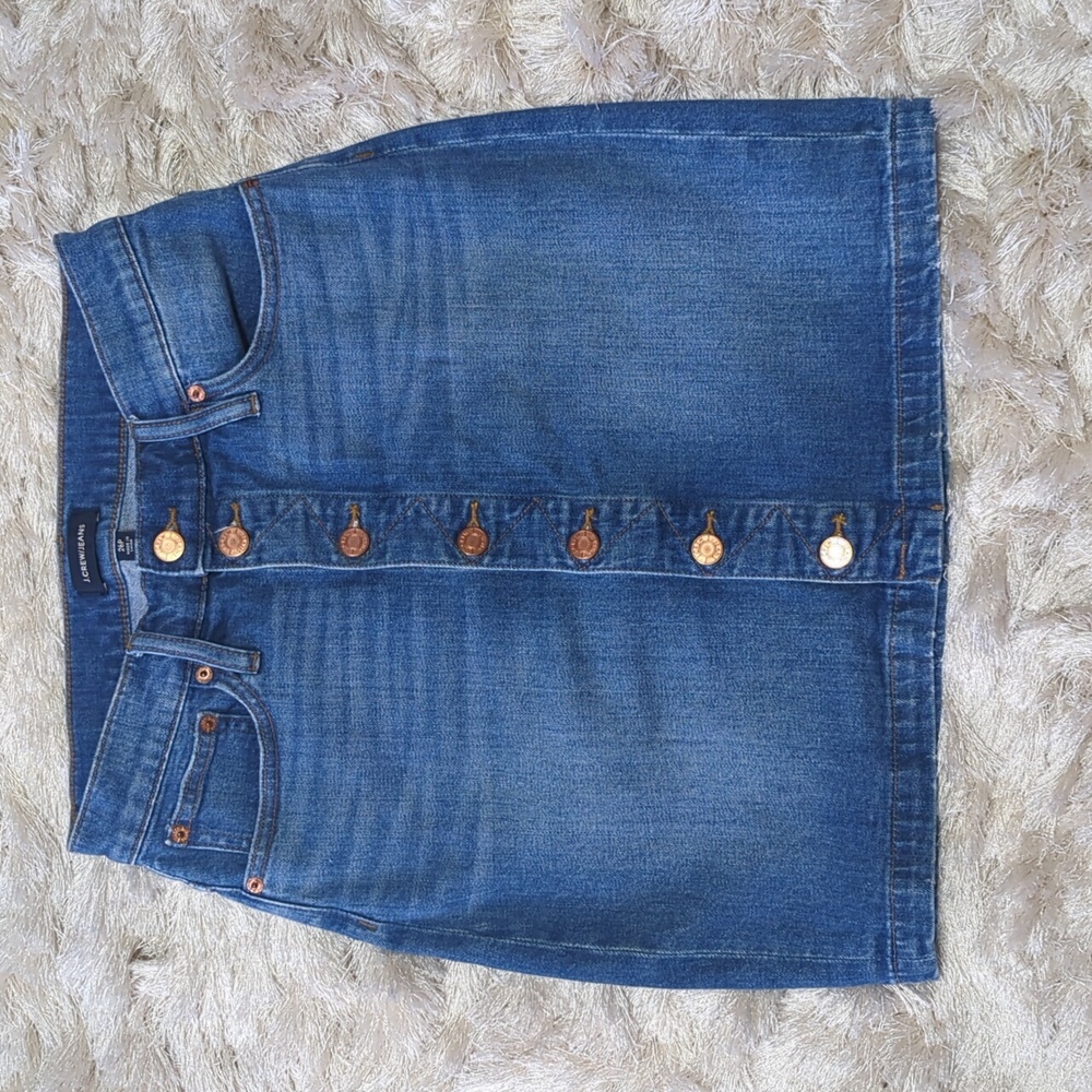 J. Crew Jeans Button Front Denim Skirt 26P - Picture 3 of 7